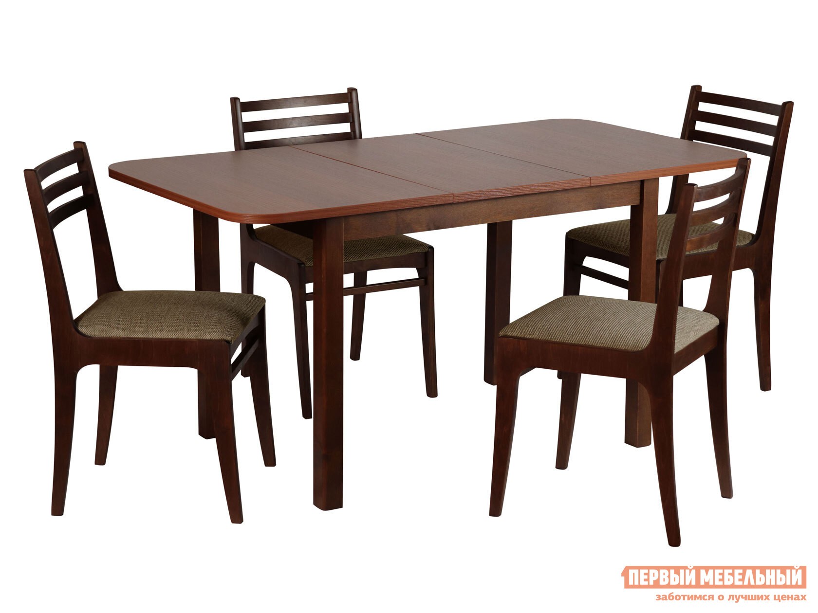 Обеденная группа для столовой и гостиной  Франц + 4 стула Грис Грецкий орех / Мария Ноче