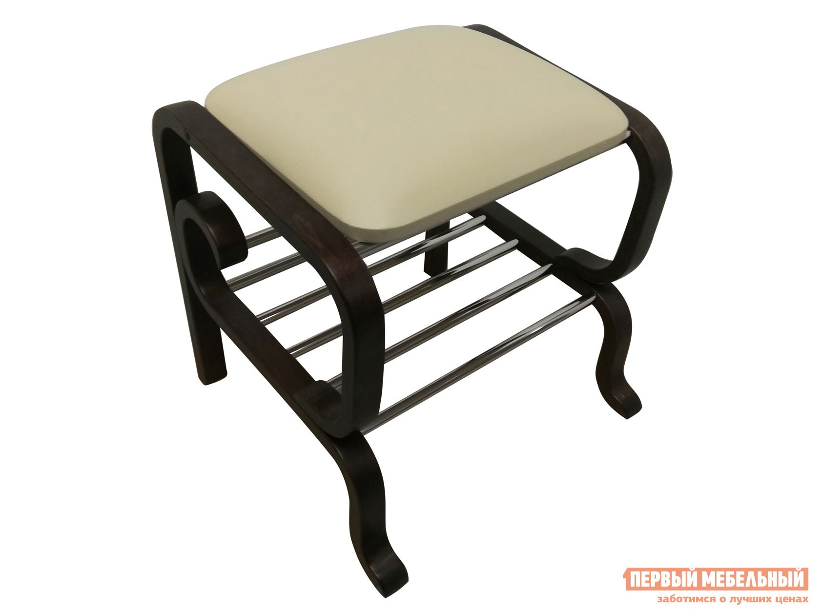 Банкетка  Сириус  Орех темный / Бежевый, экокожа