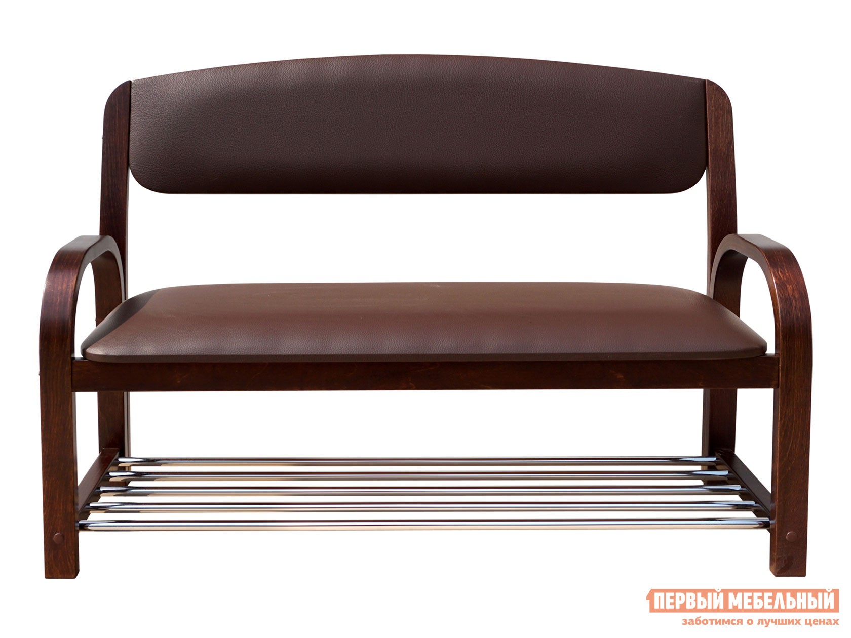 Банкетка  Сириус  Орех темный / Коричневый, экокожа