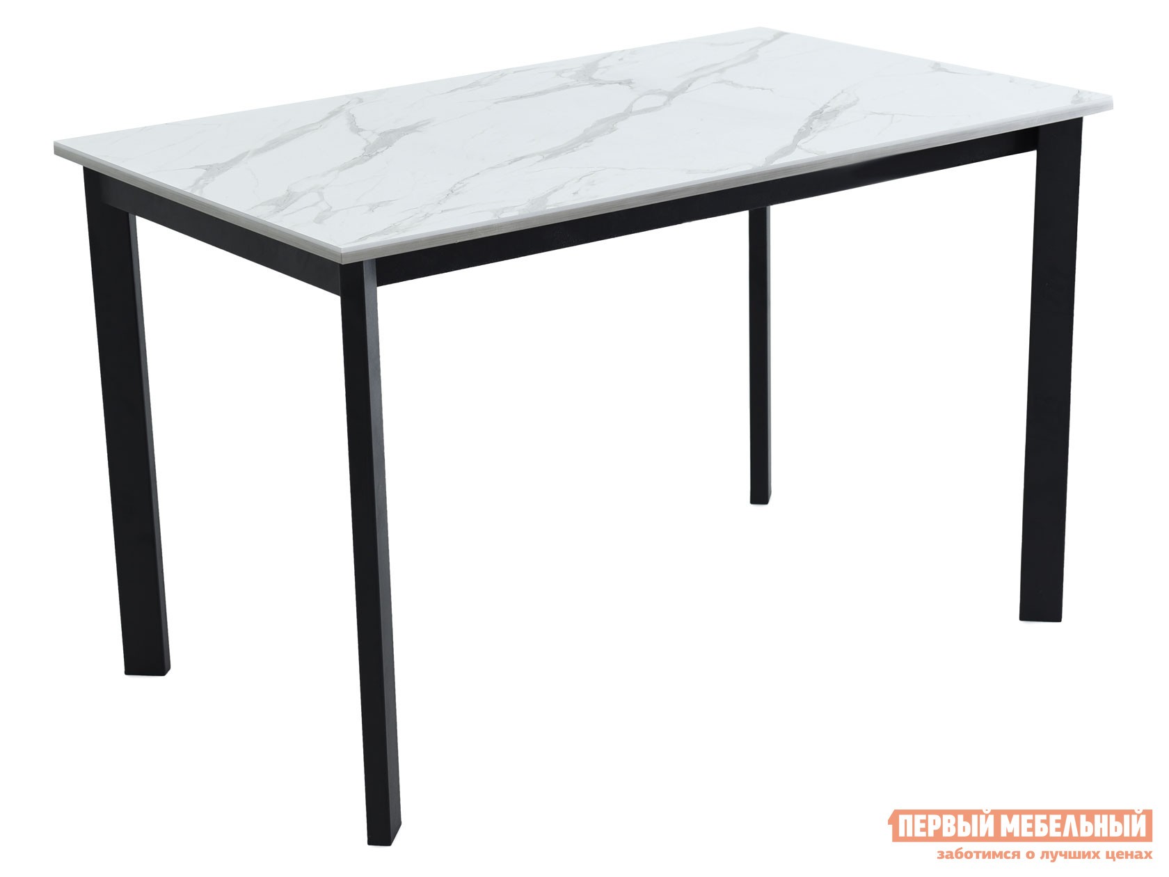 Кухонный стол  Пуэрто Белый камень / Черный муар