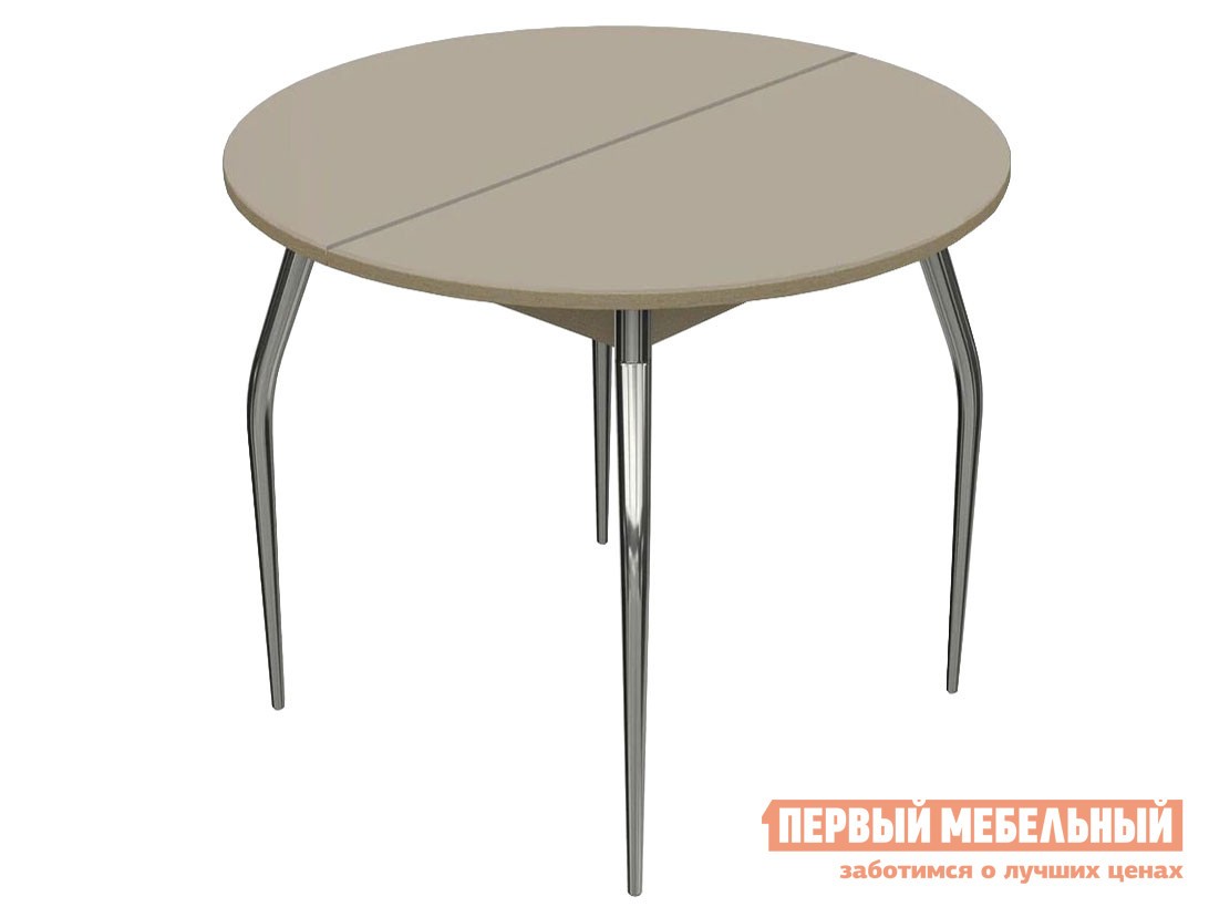 Кухонный стол  Ривьера СВ 90 Стекло Молочное / ЛДСП Дуб выбеленный