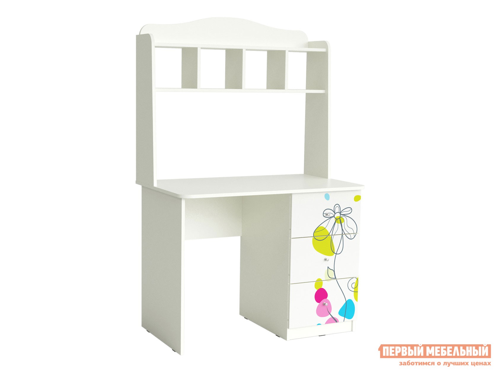 Детский письменный стол  Цветы Белый / Цветы