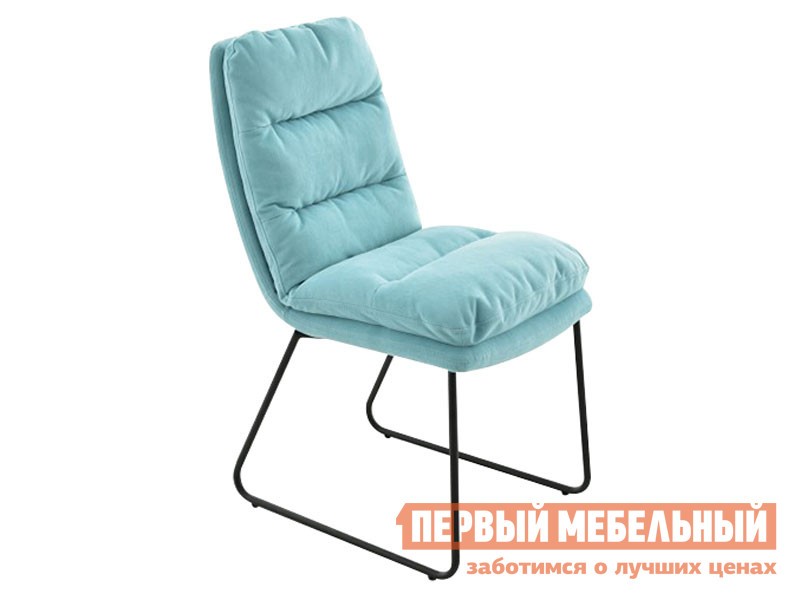 Стул  Софт Голубой, велюр / Черный, металл