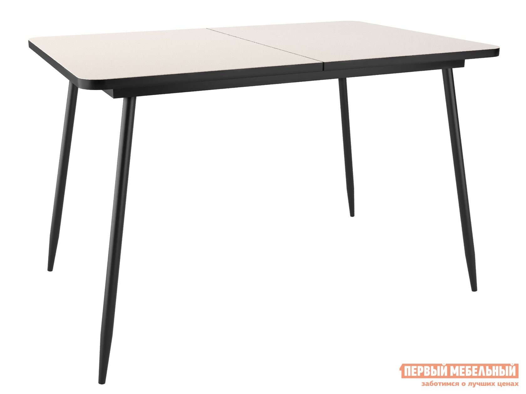 Кухонный стол  Dikline Ls122 Черный / Крем стекло