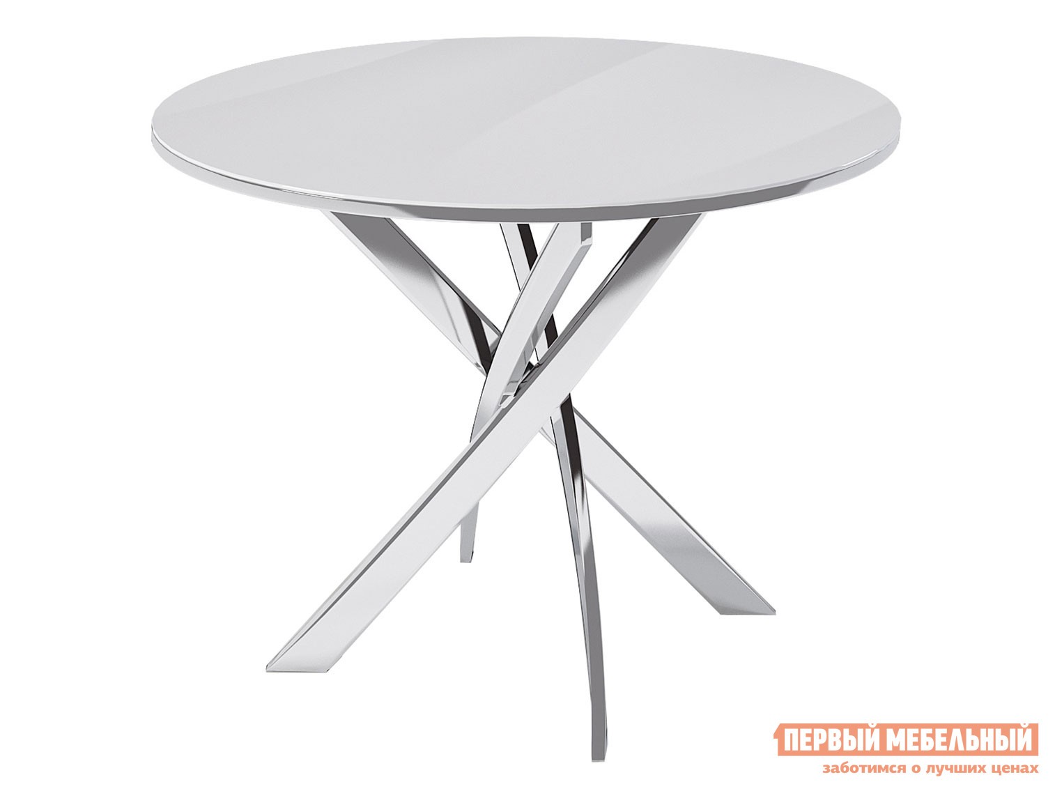 Кухонный стол  Kenner R1000 Хром, металл / Белый, стекло