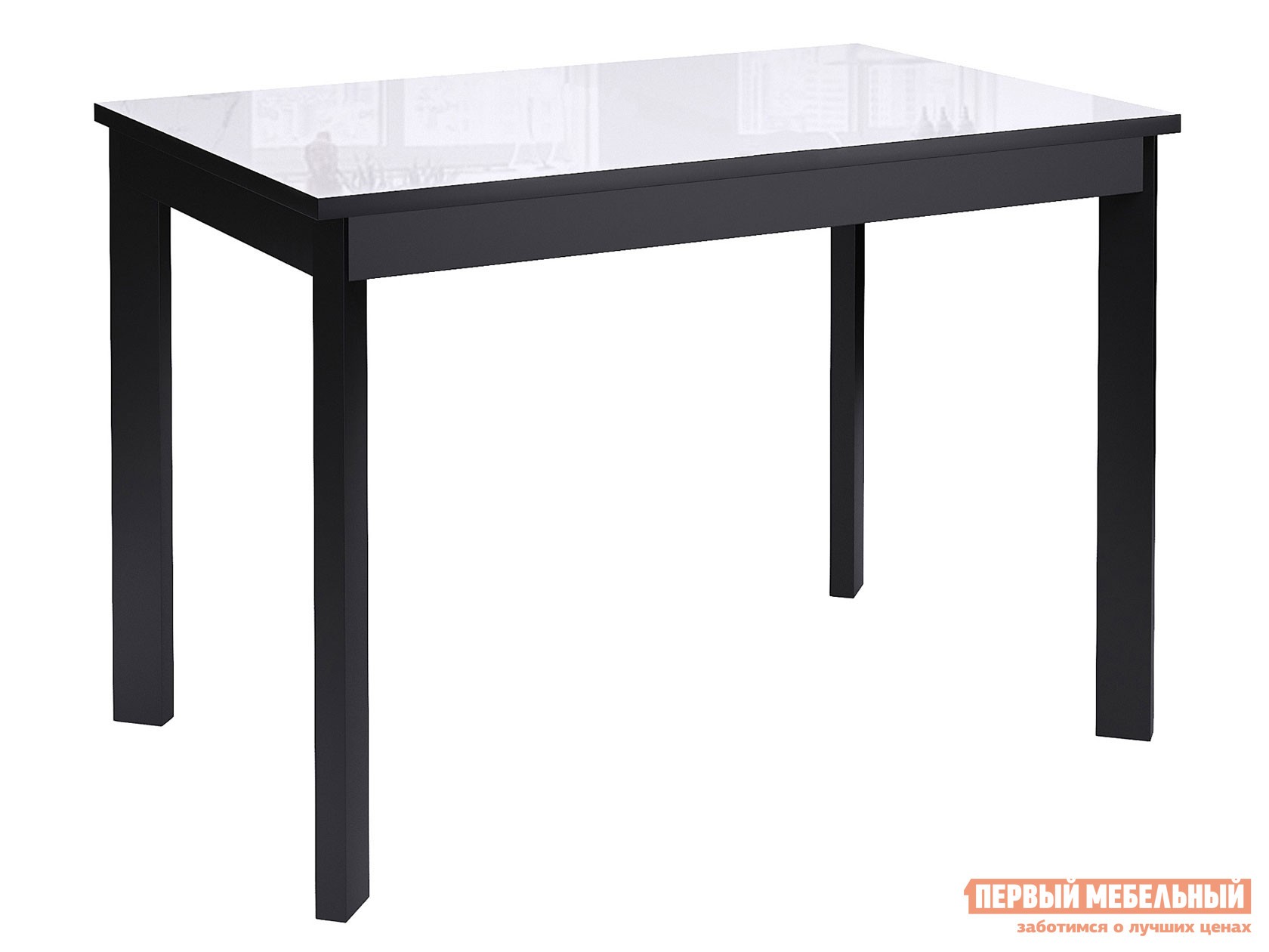 Кухонный стол  Dikline Ls111/Ls110 Черный / Белое стекло, Слайдер