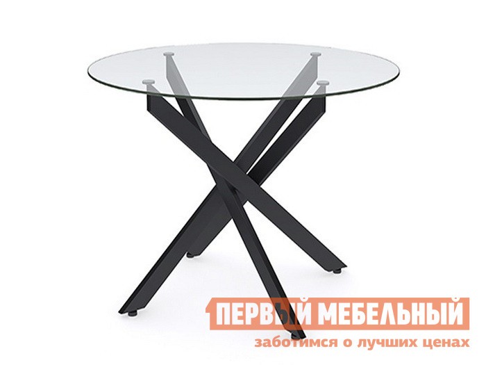 Кухонный стол  Dikline R90 Черный / Стекло прозрачное