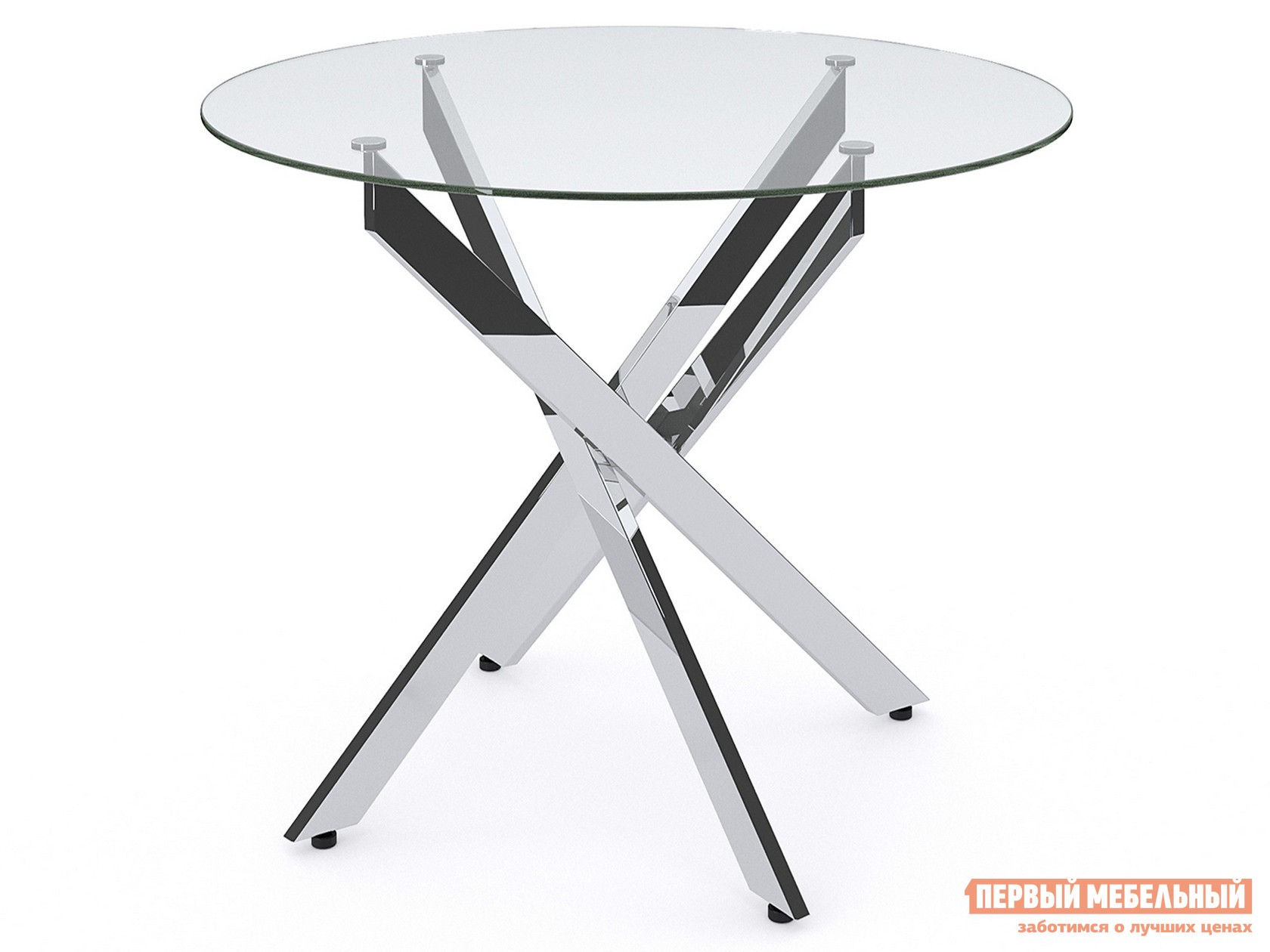 Кухонный стол  Dikline R90 Хром / Стекло прозрачное