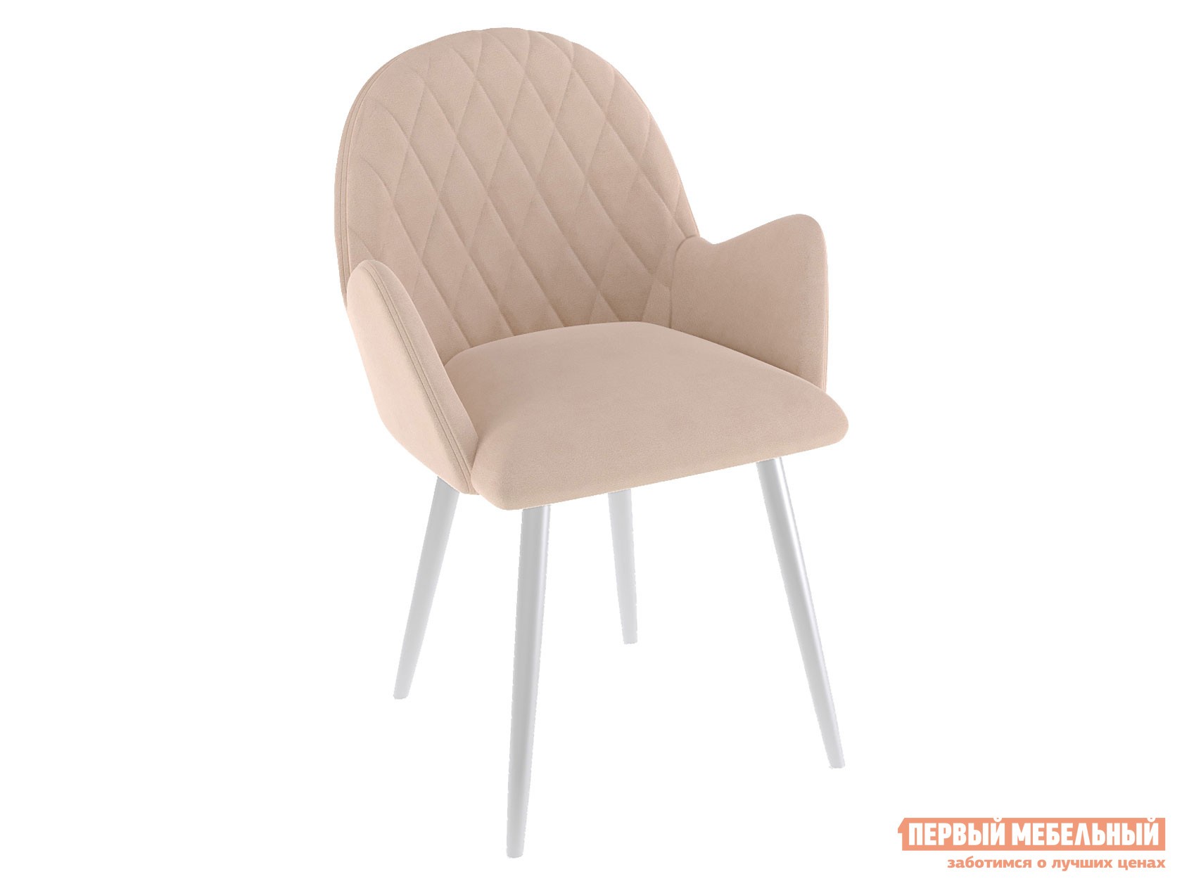 Стул  Диклайн 215 Крем, микровелюр / Белый, Белый