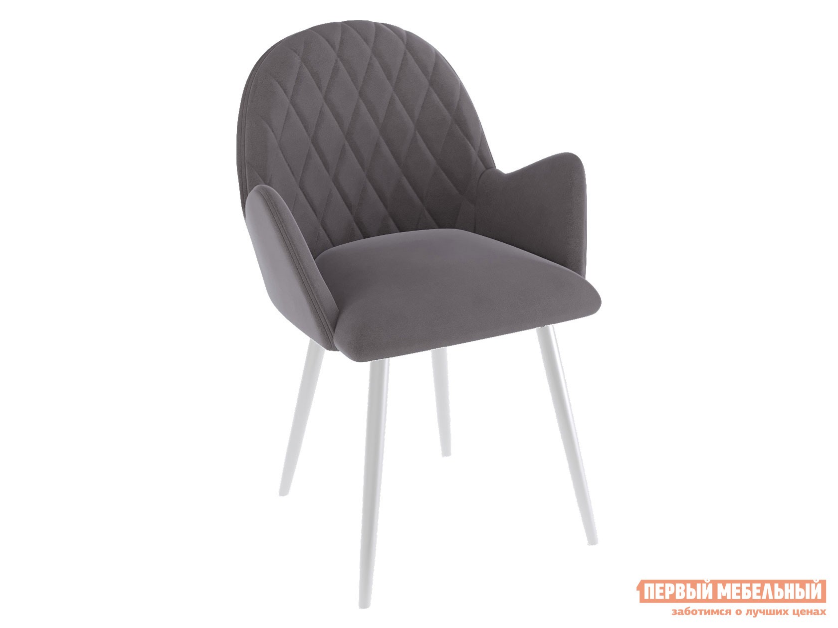 Стул  Диклайн 215 Серый, микровелюр / Белый, Белый