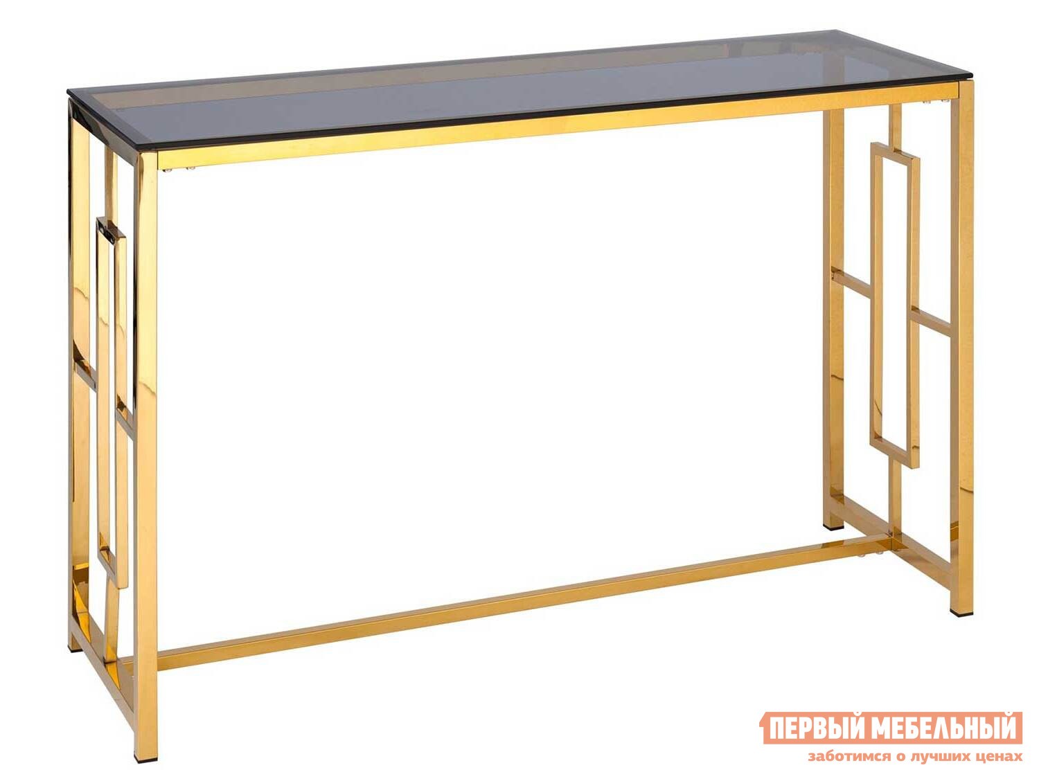 Консоль  Бруклин Темное стекло / Сталь, золото