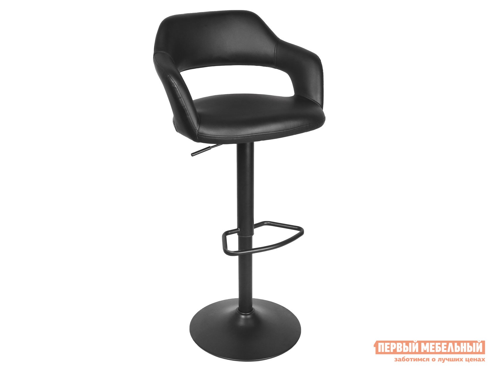 Барный стул  Рич Черный, экокожа / Черный, металл