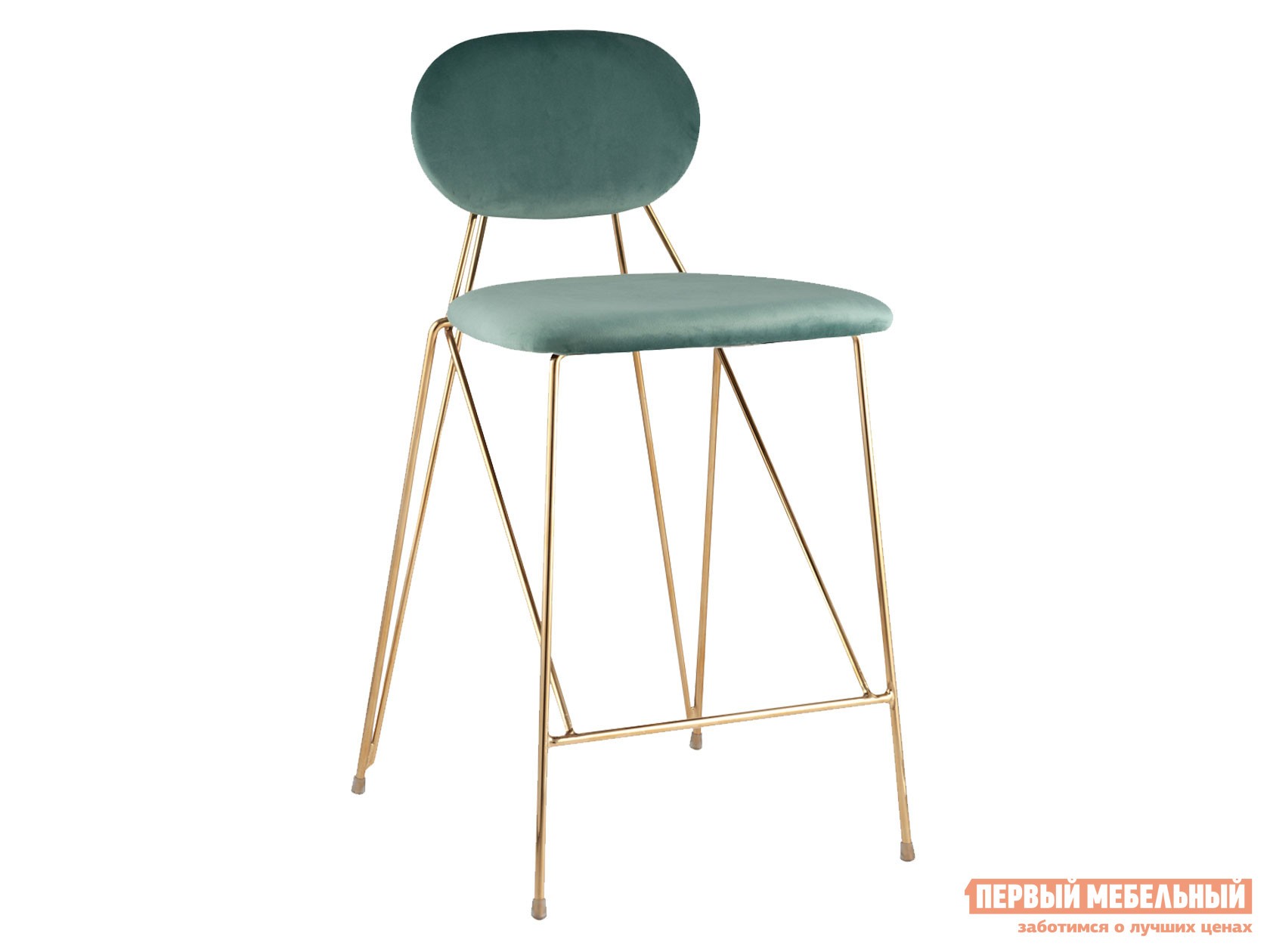 Барный стул  Элис  Мятный, велюр