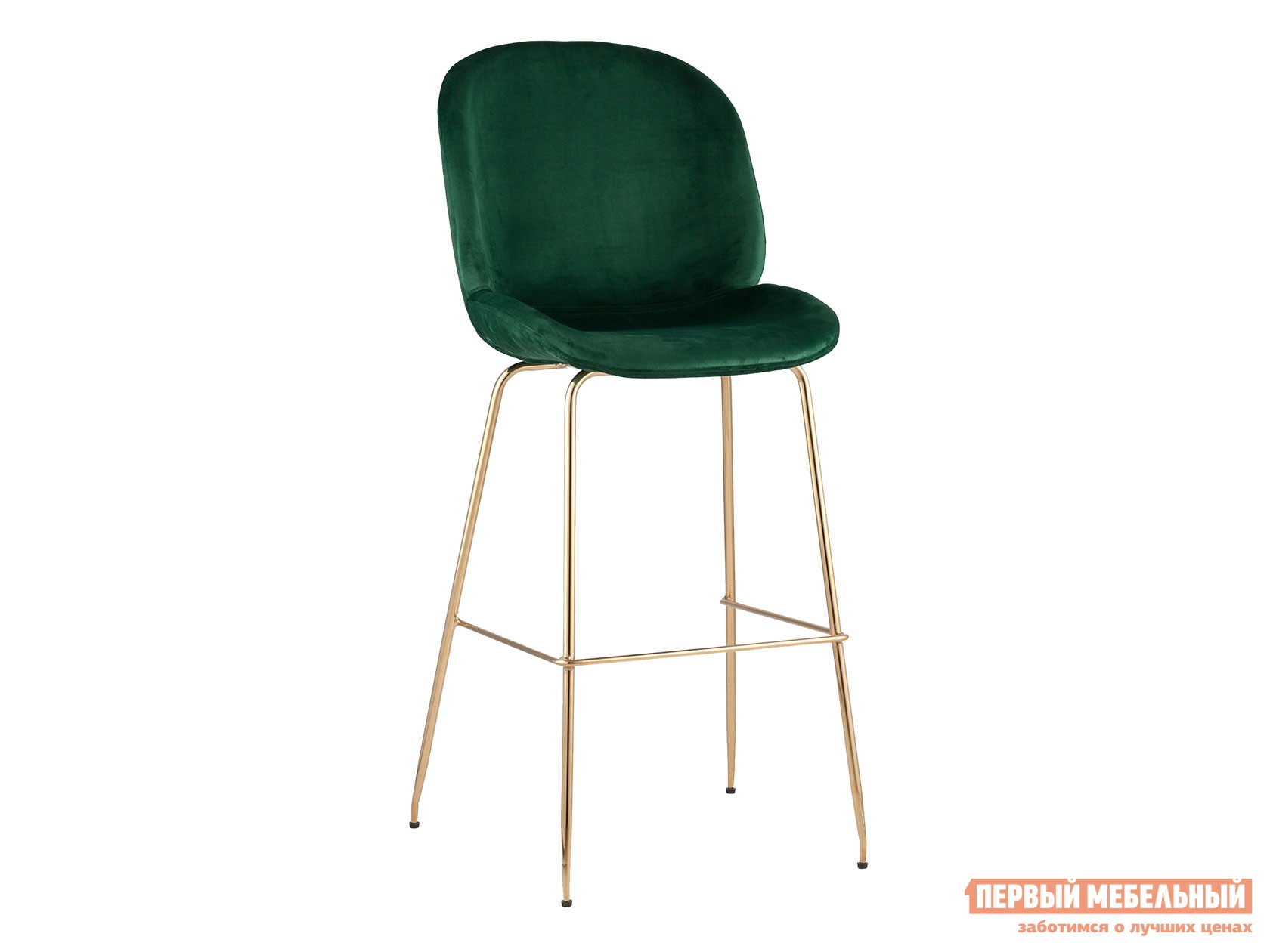 Барный стул  Турин Бар со спинкой Изумрудный, велюр