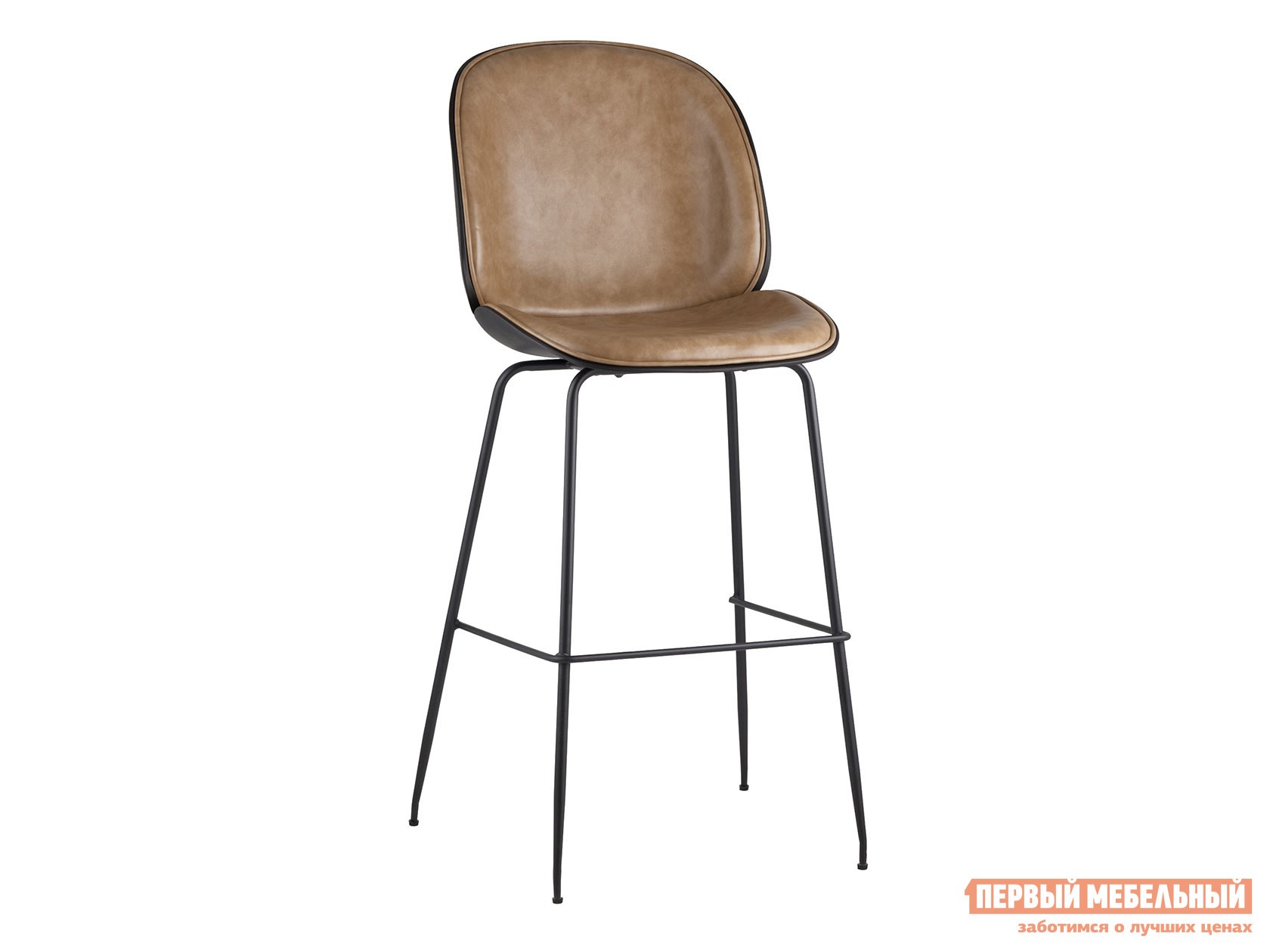 Барный стул  Турин Бар со спинкой Бежевый, PU кожа