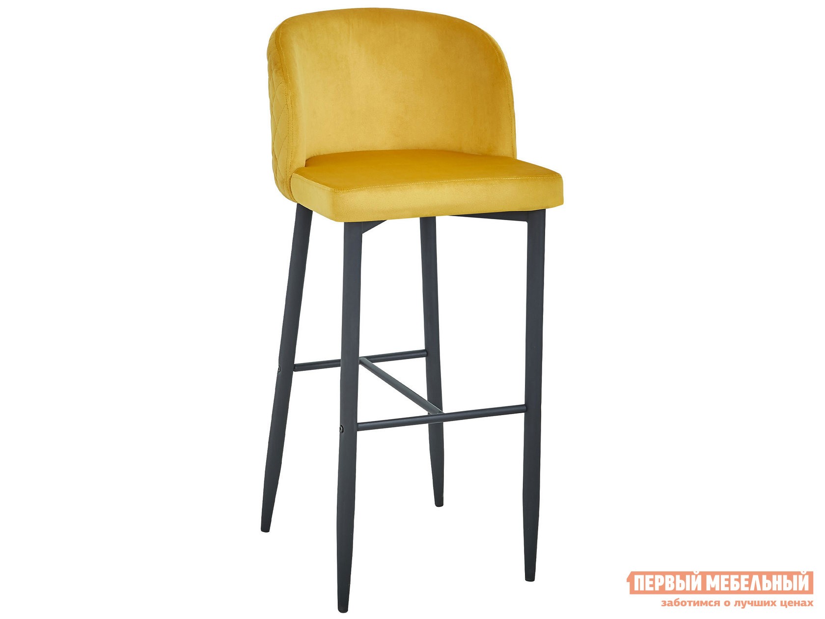 Барный стул  Оскар Б HLR-41 Оранжевый, велюр / Черный матовый