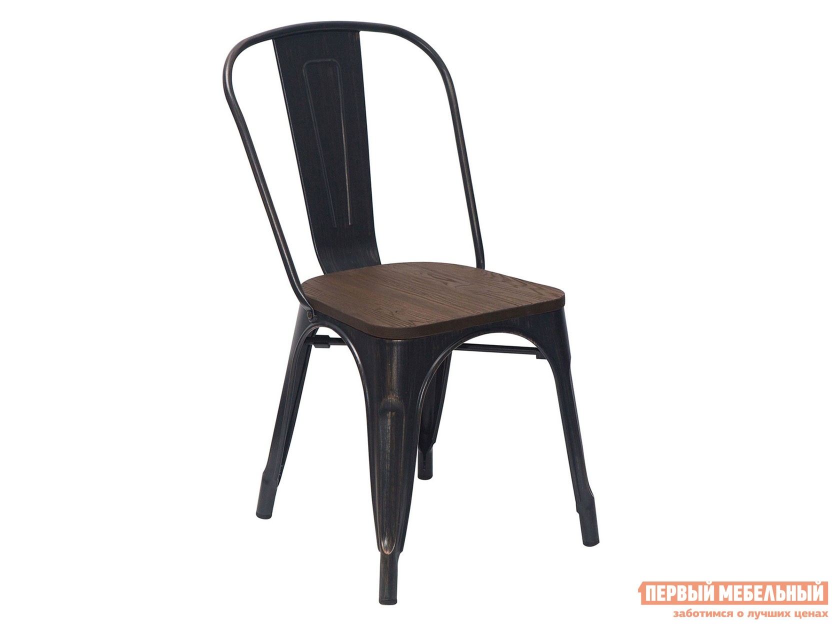 Стул  Толикс М Черный / Патина золото / Темное дерево