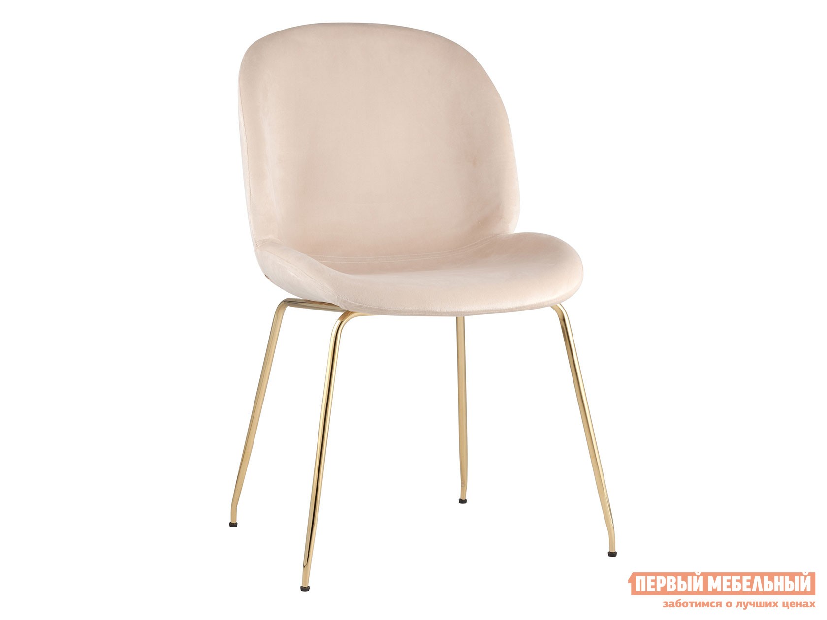 Стул  Турин Бежевый, велюр / Золотой, металл