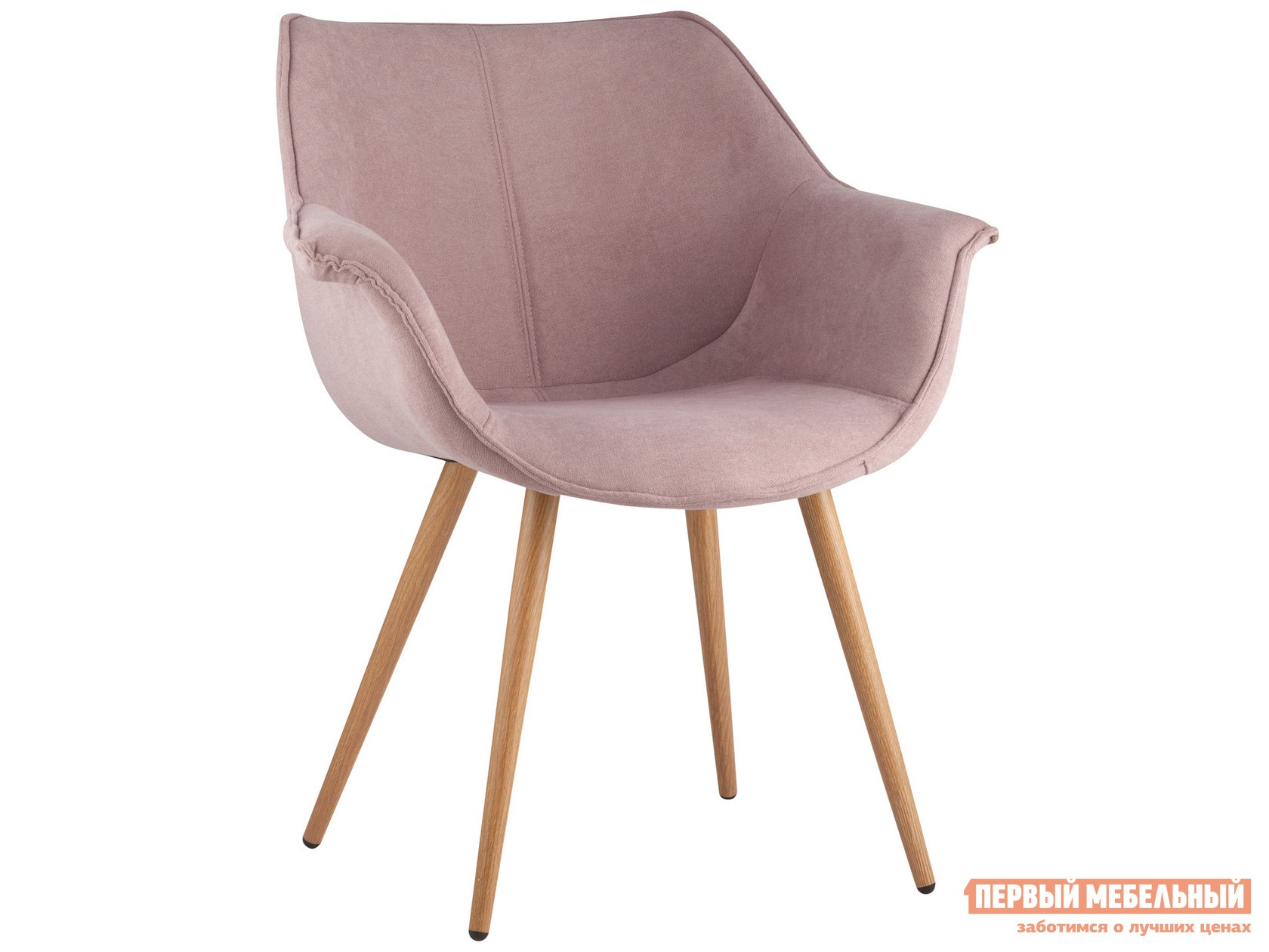 Стул  Джулиан 1 Пыльно-розовый, велюр / Светлое дерево