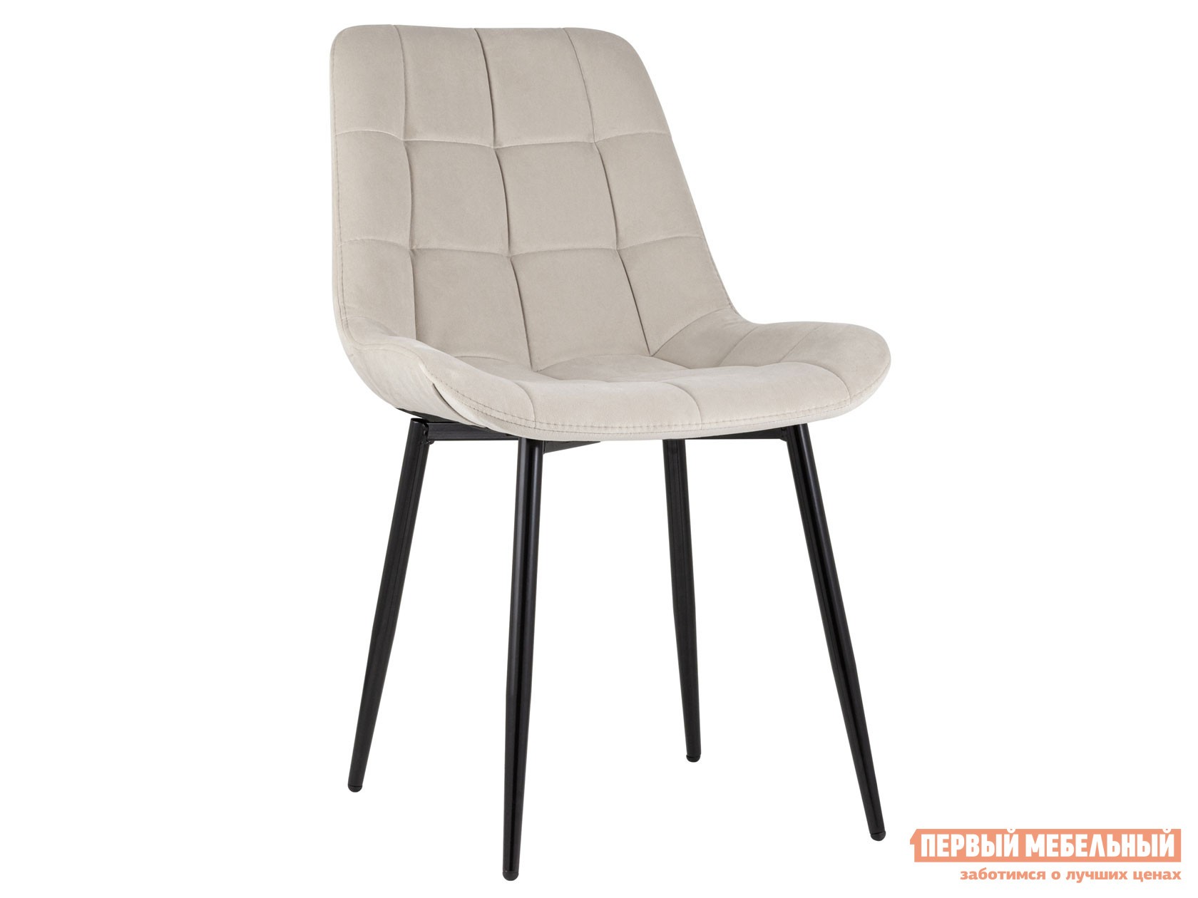 Стул  Флекс Бежевый, велюр / Черный, металл