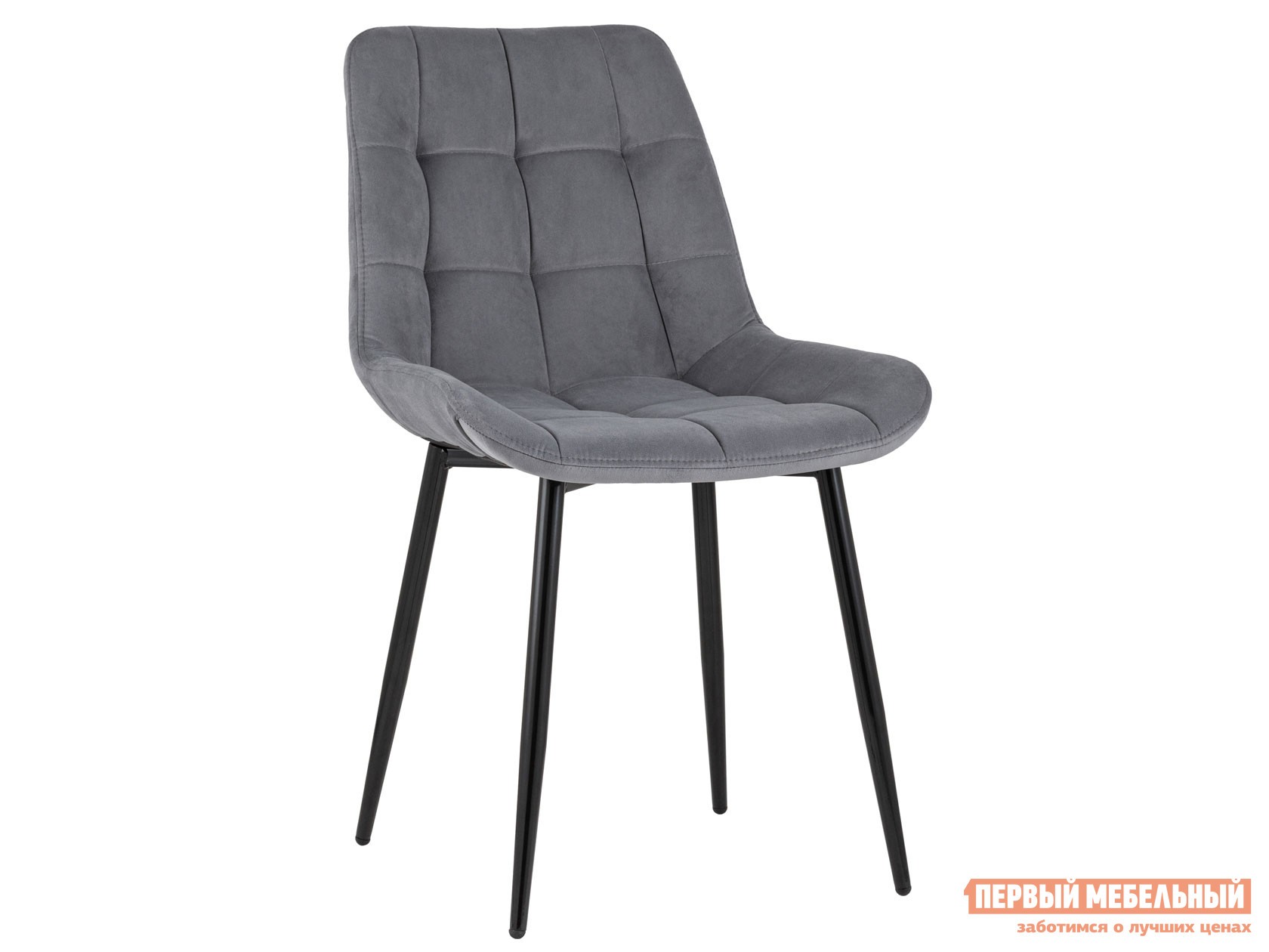 Стул  Флекс Серый, велюр / Черный, металл