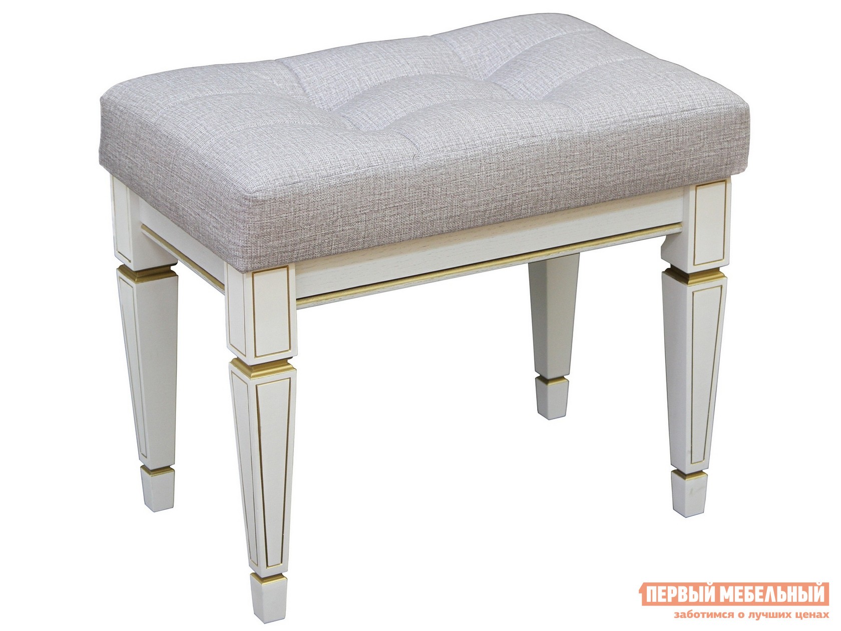 Банкетка  Сорли В 97Н Белый ясень, патина золото