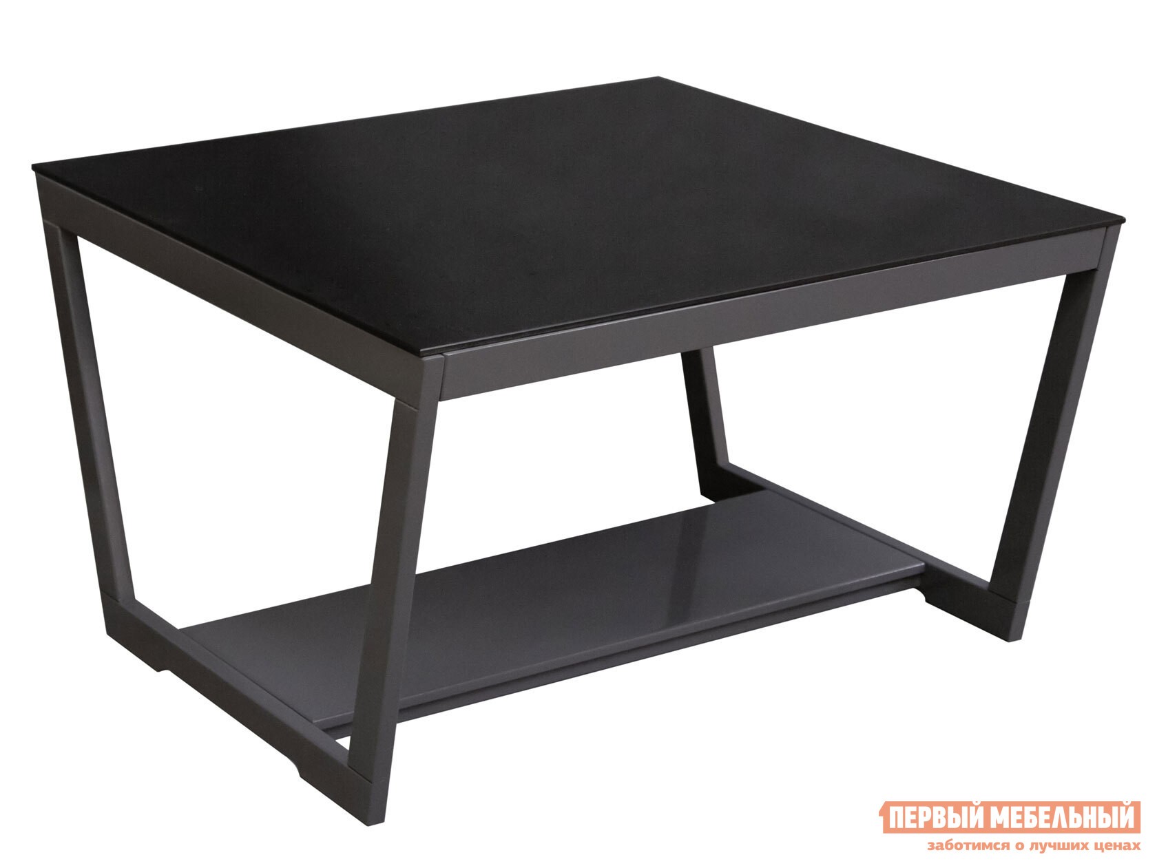 Журнальный столик  Бьюти 1 Темный глянец графит / Стекло черное
