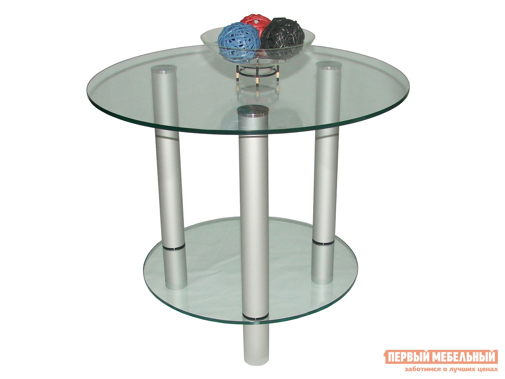 Журнальный столик  Танго 2 Металлик / Прозрачное стекло