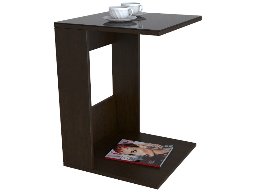 Журнальный столик  Бьюти стайл 3 Венге / Стекло черное