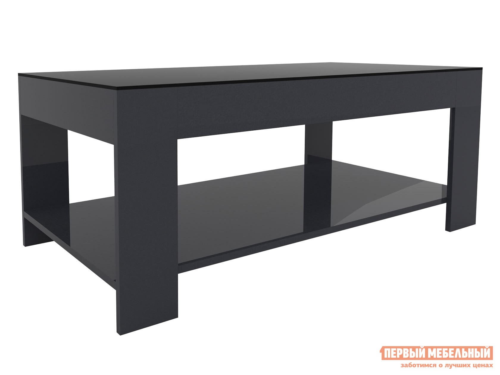 Журнальный столик  Бьюти 26 Графит / Стекло черное