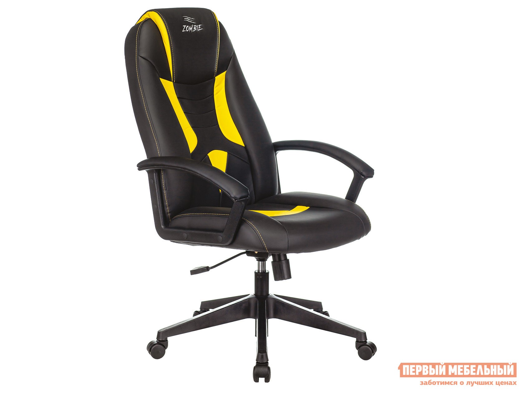 Игровое кресло  ZOMBIE 8 Черный, экокожа / Желтый, экокожа