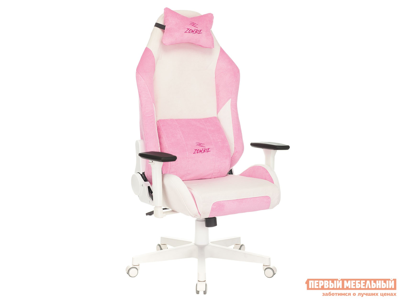 Игровое кресло  EPIC PRO Белый, ткань / Розовый, ткань