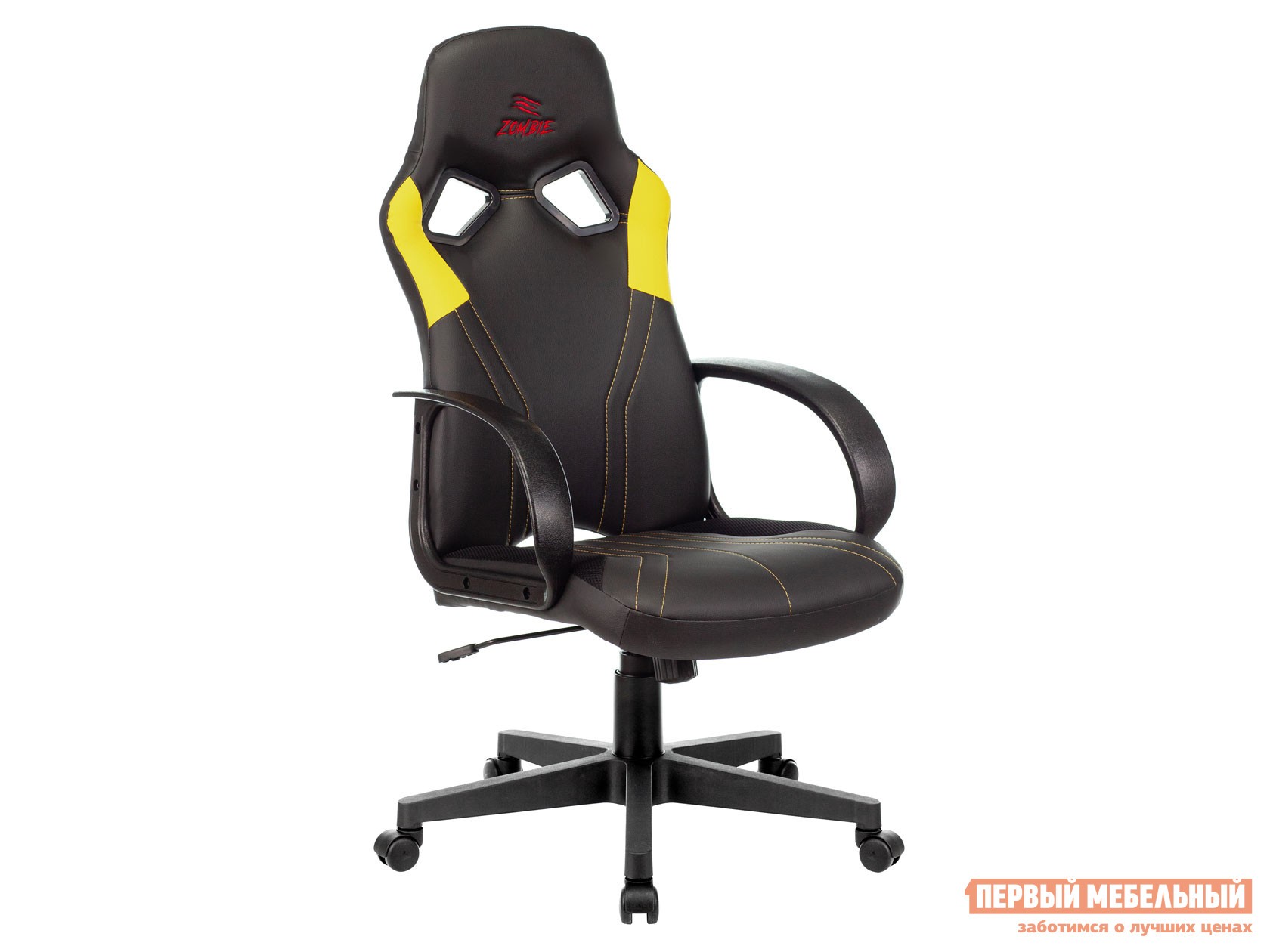 Игровое кресло  ZOMBIE RUNNER Черный, экокожа / Желтый, экокожа