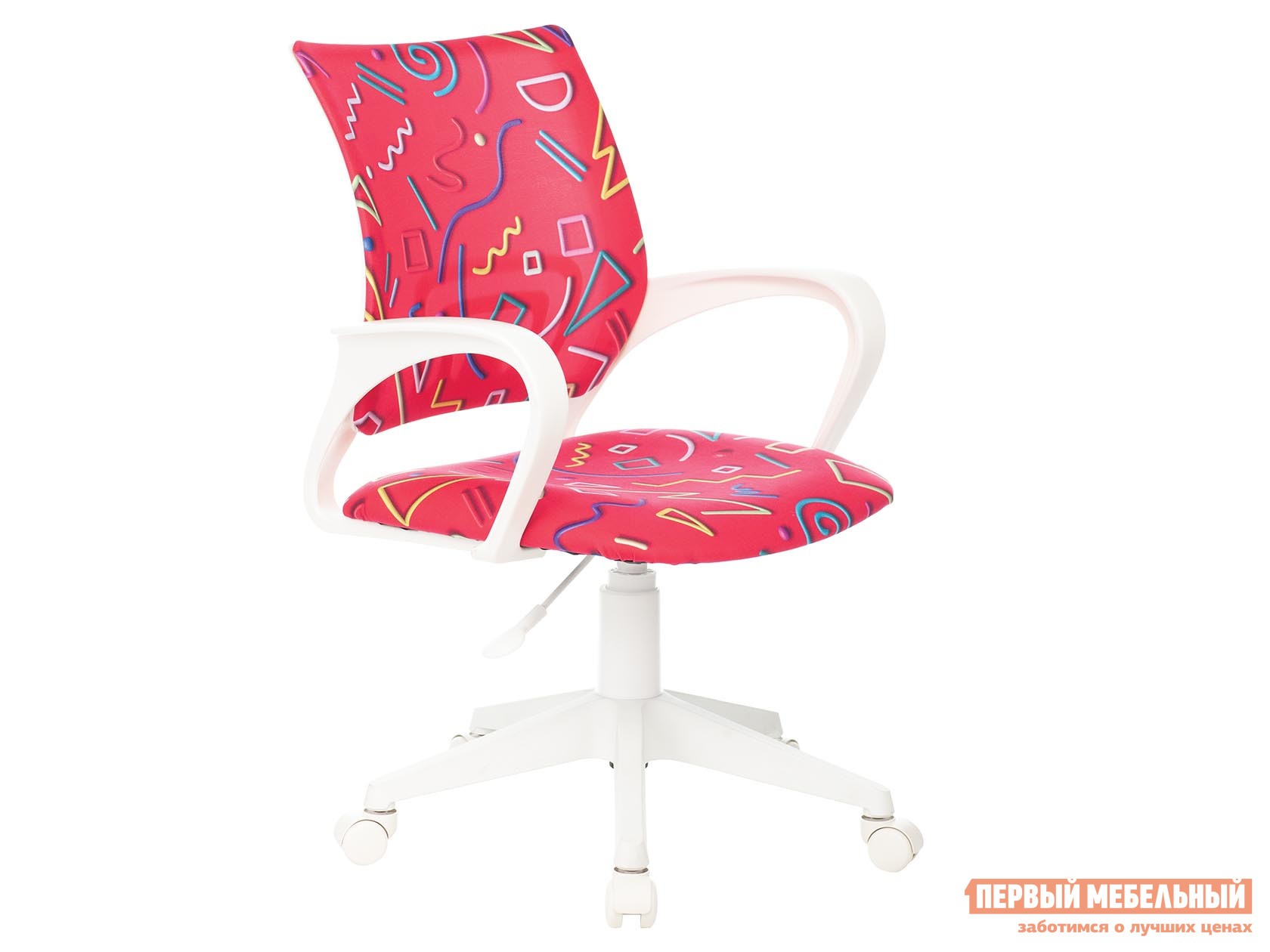 Детское компьютерное кресло  KD-W4 Малиновый, ткань