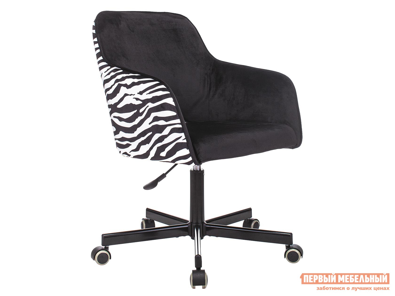 Офисное кресло  CH-380M Черный, ткань / Зебра, ткань