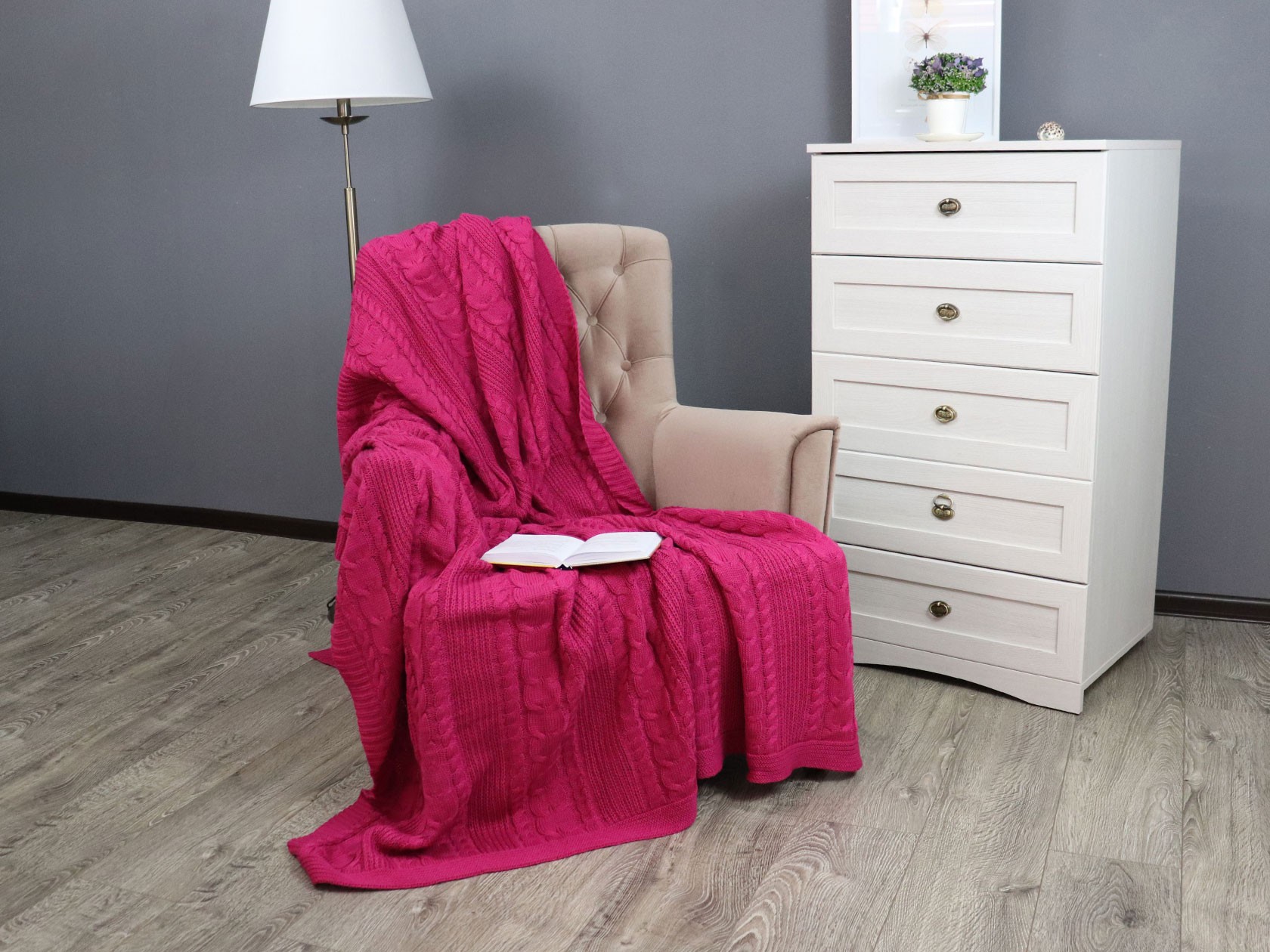 Плед  Тутти фуксия 180 х 200 см, 9281 / 9284, пурпурный