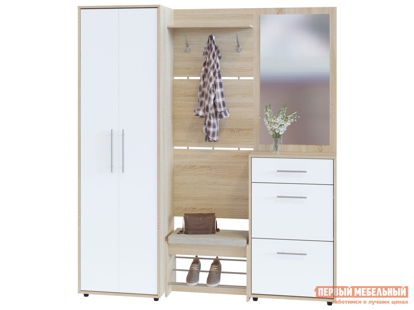 Прихожая  Моренго 23 Дуб Сонома / Белый