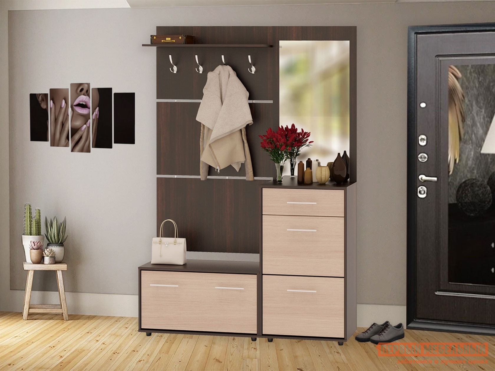 Прихожая  Моренго 12 Венге / Беленый дуб