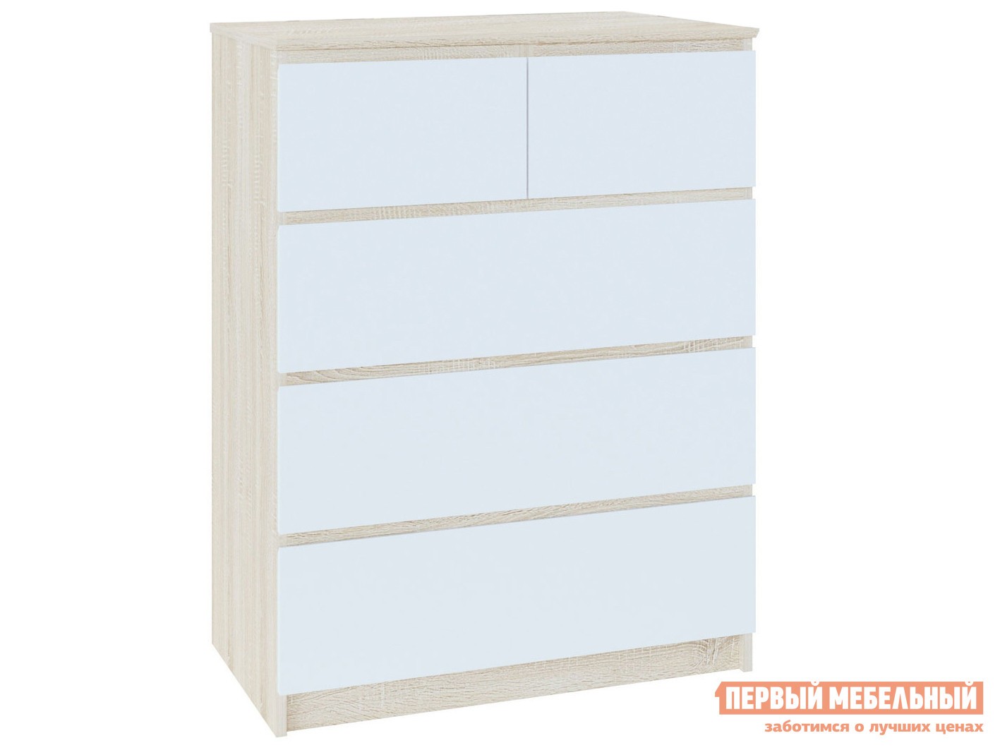 Комод  Вайт 5 Дуб Сонома / Белый