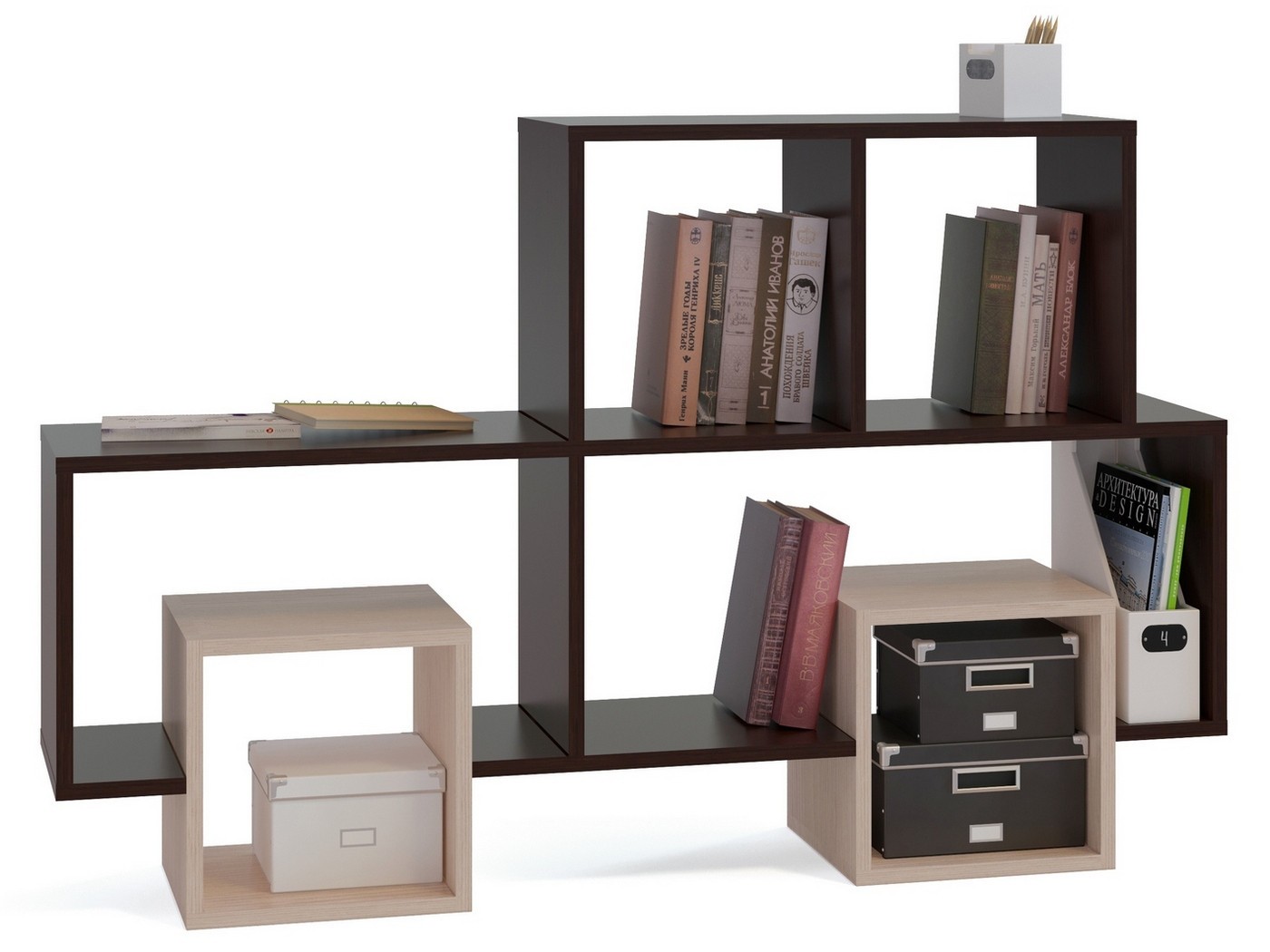 Настенная полка  Милтон Венге / Беленый дуб