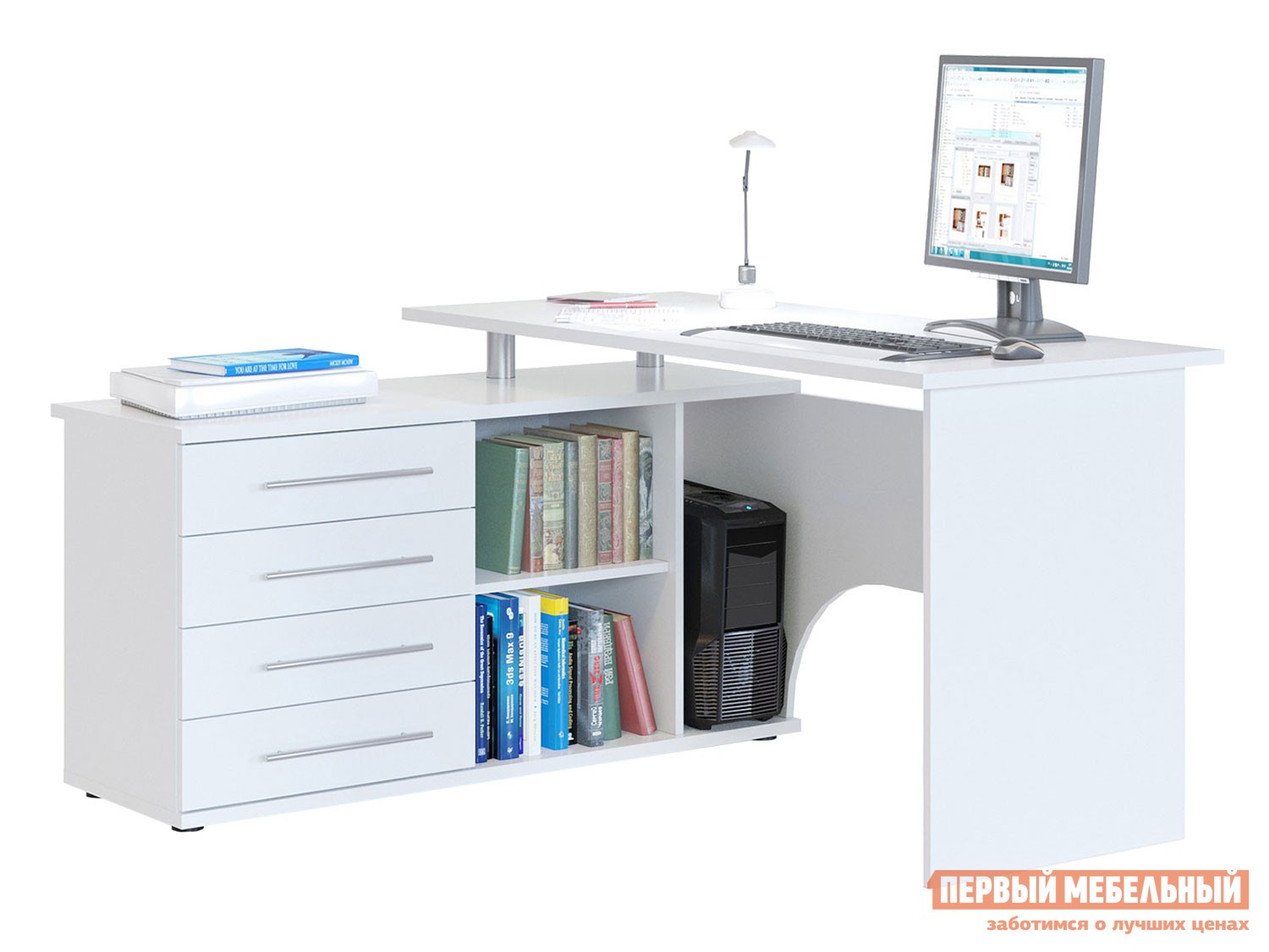 Компьютерный стол  КСТ-109 Белый, Левая