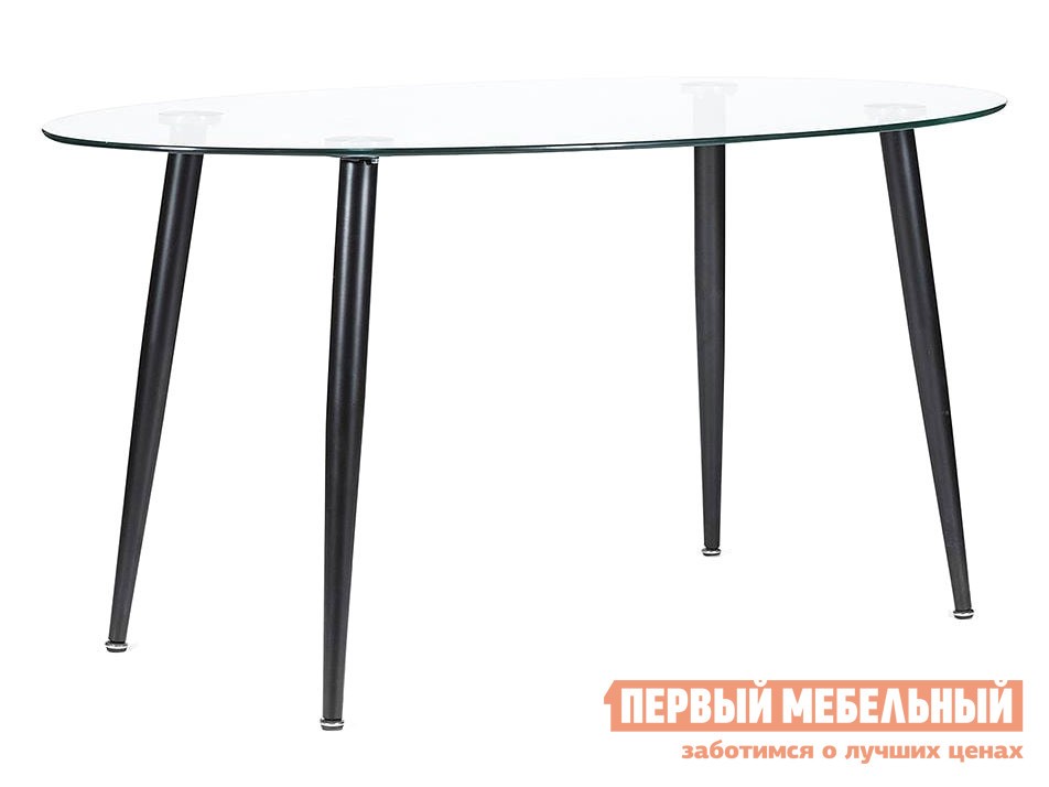 Кухонный стол  KASSEL Стекло / Черный, металл