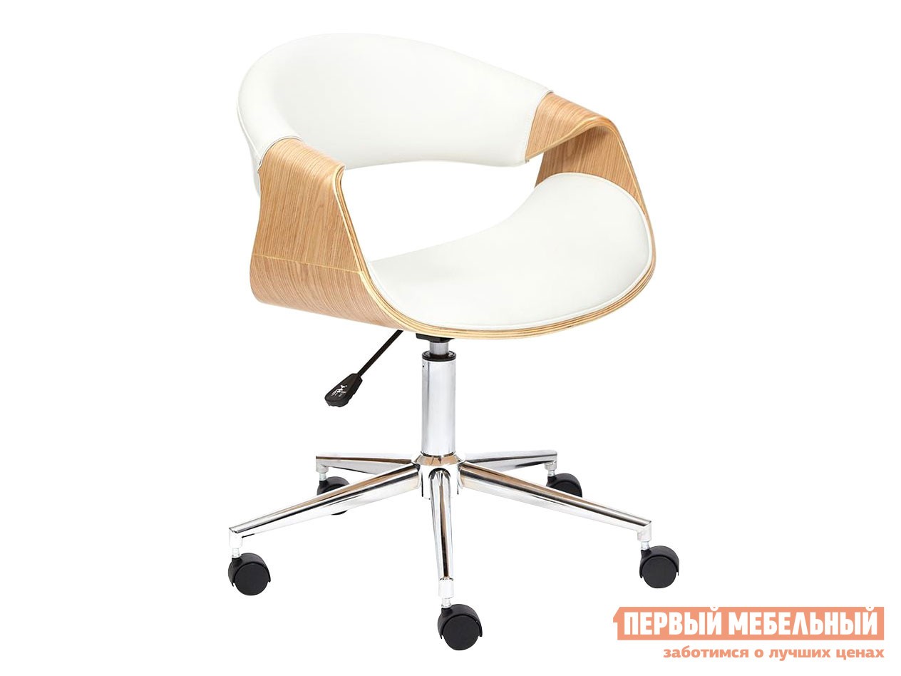Офисное кресло  BEND Белый, экокожа / Натуральный, дерево
