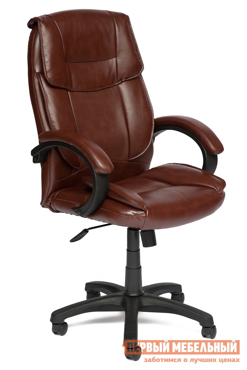 Кресло руководителя  OREON Коричневый с перфорацией 2 TONE, иск.кожа