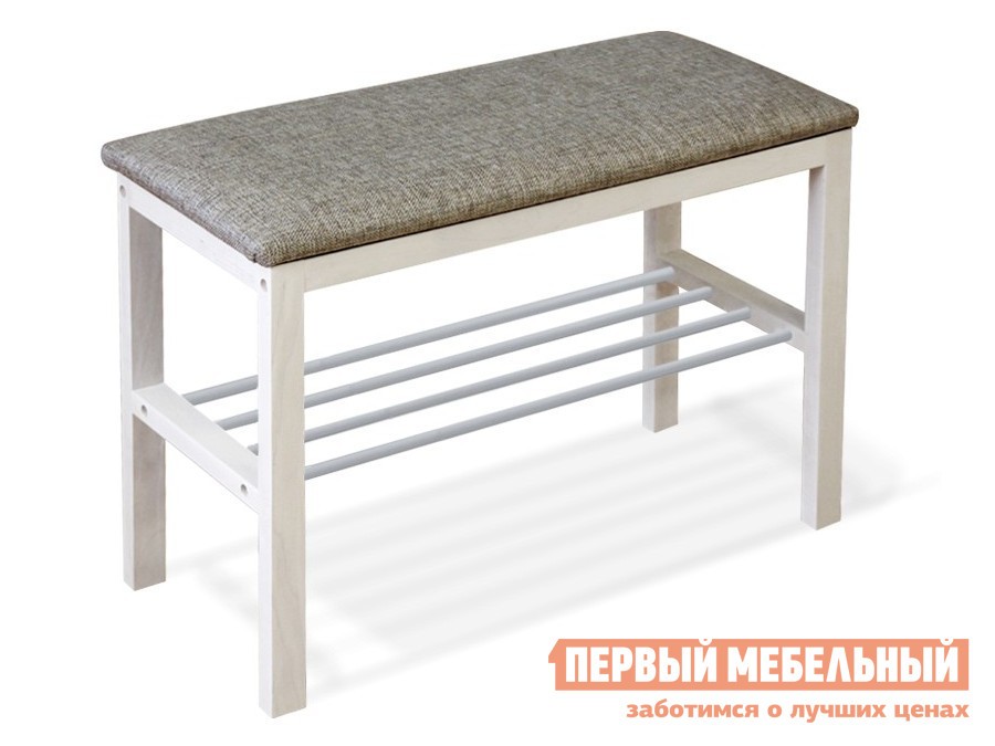 Банкетка  Альберо Беленый / Кедровая рогожка