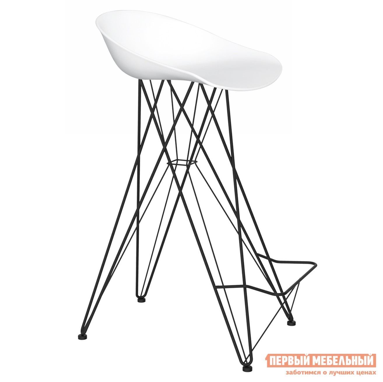 Барный стул  Слау Белый / Черный муар