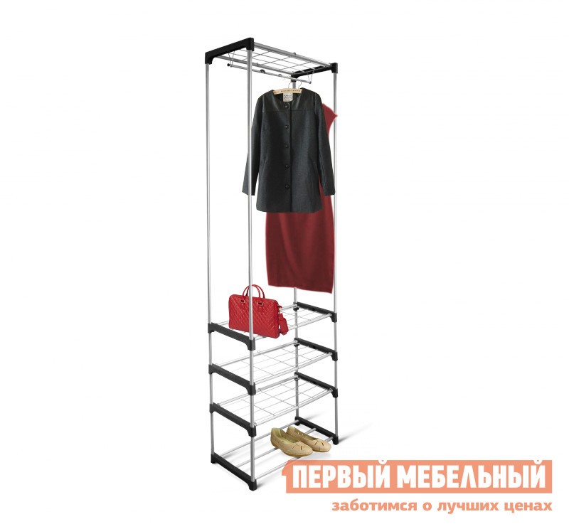 Напольная вешалка  SHT-WR12 Черный / Хром лак